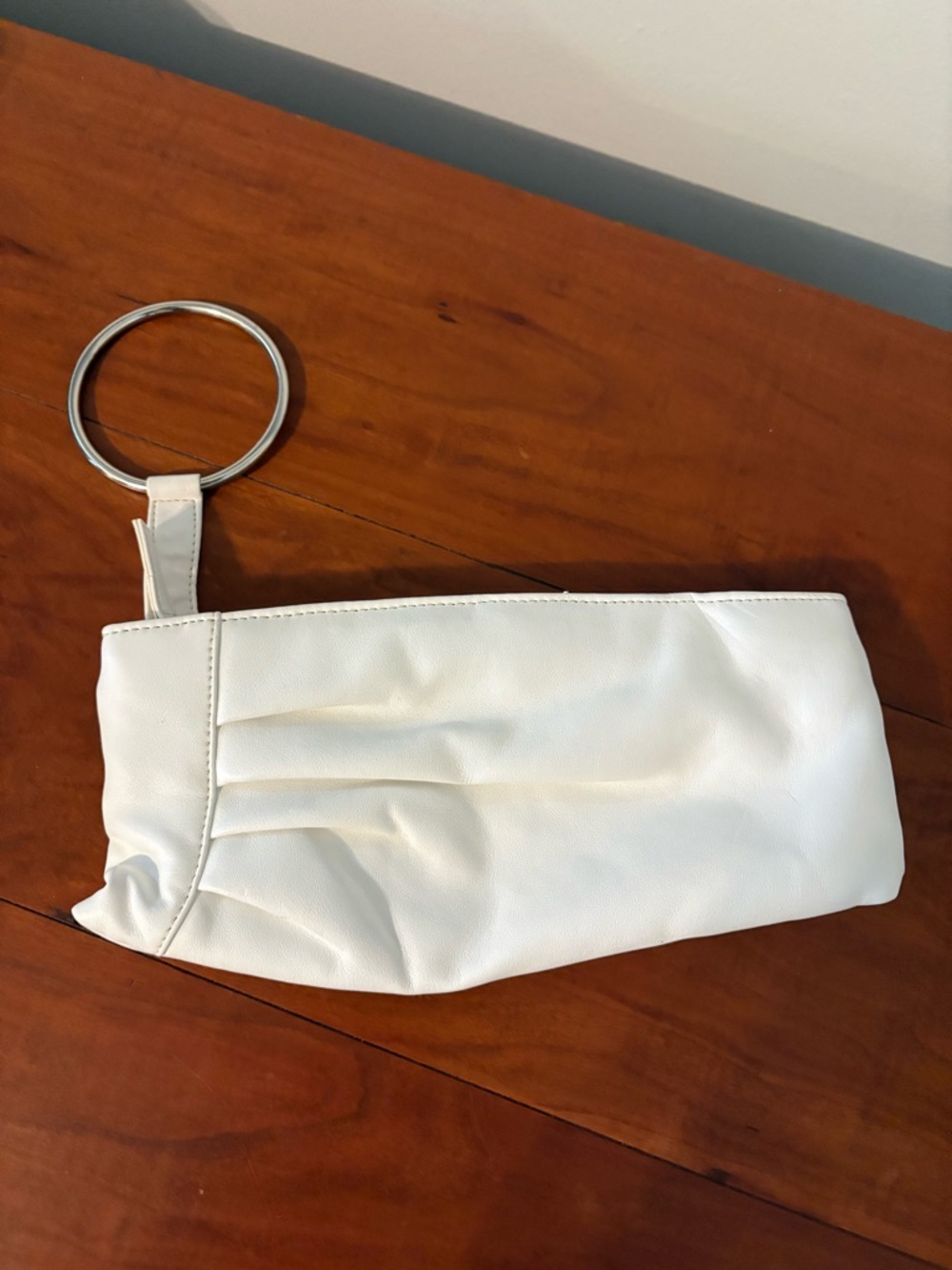 ALDO White Ring Handle Clutch Purse Y2K Wristlet Bag - Picture 7 of 7
